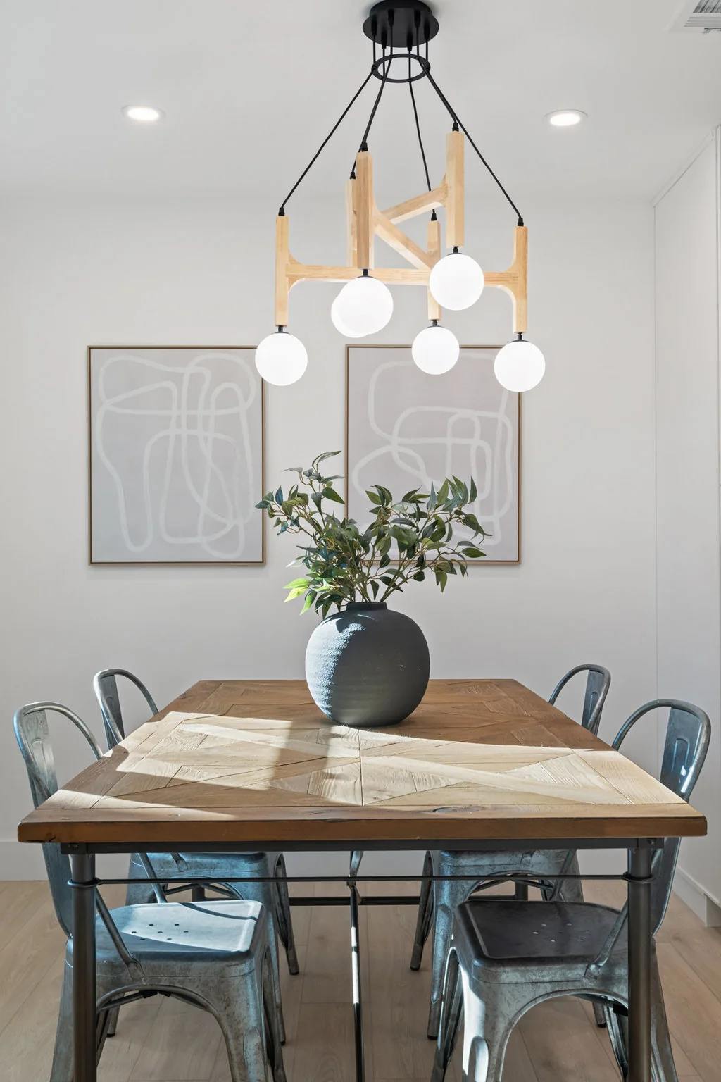 Finished Croftwood dining area with modern lighting