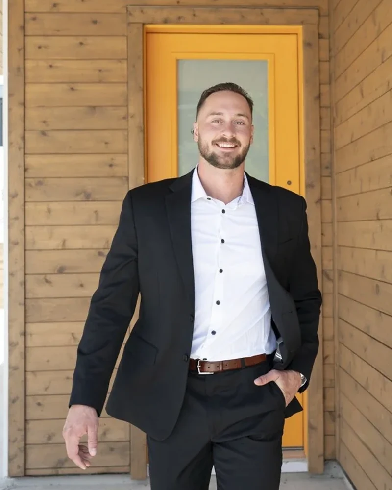 James Konvalinka of Sell Smart Austin at a home entrance